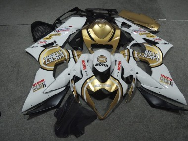 Branco Ouro Lucky Strike Motul Carenagem GSXR 1000 K5 2005-2006